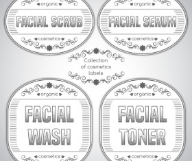 White labels of cosmetics vector 02