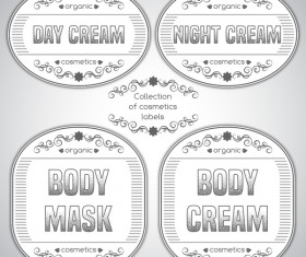 White labels of cosmetics vector 03
