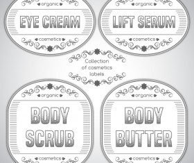 White labels of cosmetics vector 04
