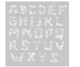 White paper alphabet vector