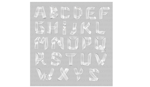 White paper alphabet vector