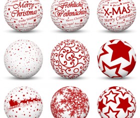 White with red christmas ball vector material