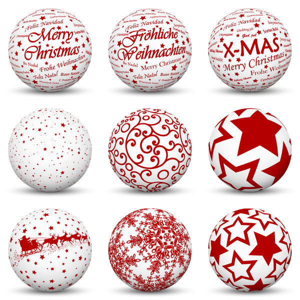 White with red christmas ball vector material