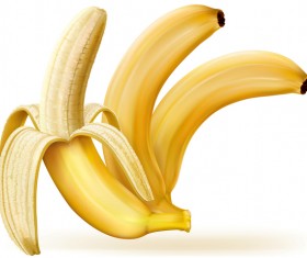 Whole and peeled bananas vector