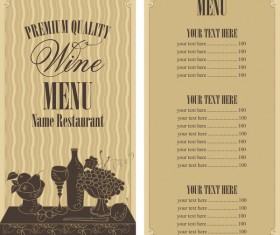 Wine menu list template vector material 03
