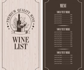 Wine menu list template vector material 10