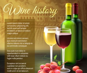 Wine poster template vector material