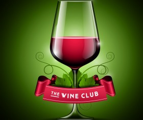 Wine with ribbon banner vector