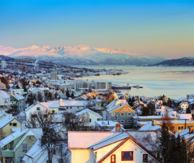 Winter beautiful town Stock Photo