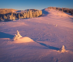 Winter landscape with A dawn in mountains Stock Photo 27