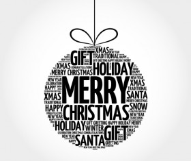 Word cloud christmas ball vector material