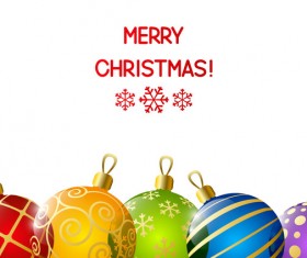 Xmas color balls with white background vector 02