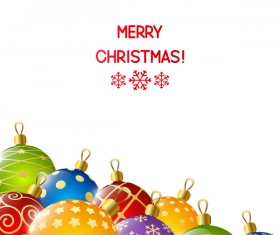 Xmas color balls with white background vector 03
