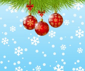 White with red xmas ball decor vector free download