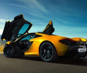 Yellow McLaren sports car Stock Photo