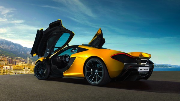 Yellow McLaren sports car Stock Photo