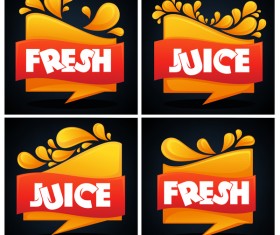 fresh juice labels vector