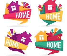 home stickers vector set