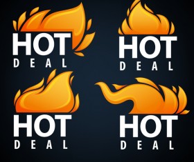 hot deal emblems vector set