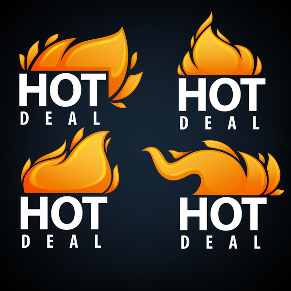 hot deal emblems vector set
