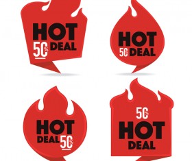 hot deal red labels vector