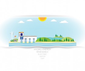 hydro energy white background vector