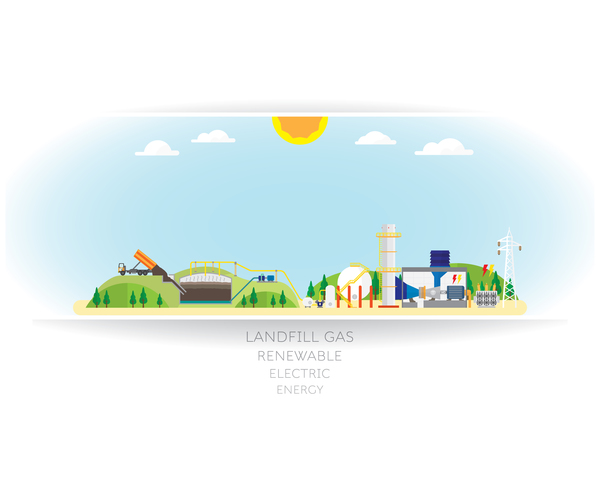 land gas energy white background vector