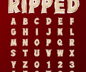 ripped open paper alphabet vector