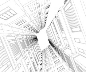 skyscrapers structure architecture vector illustration