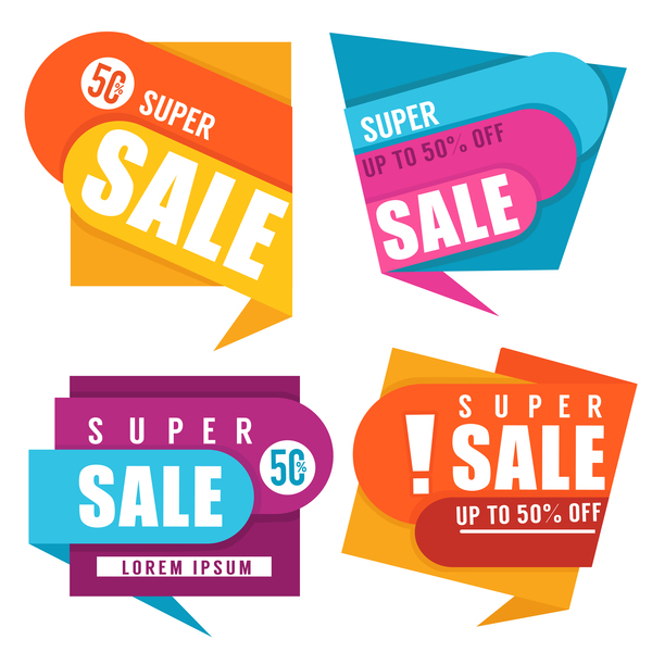 super sale labels vector