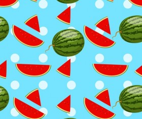 watermelon with slice vector seamless pattern