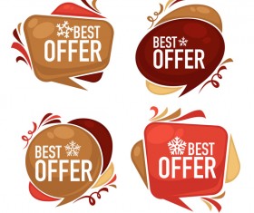 winter offer labels vector