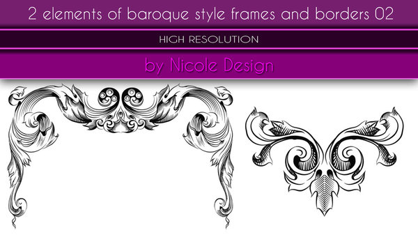 2 Kind Baroque Style Frames And Borders photoshop brushes