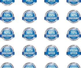 20 Kind blue big sale badge vector