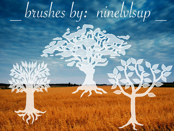 3 Tree Brushes photoshop brushes