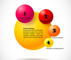 3D colored balls with numbered infographics vector 01