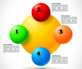 3D colored balls with numbered infographics vector 02