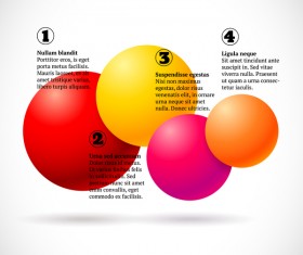 3D colored balls with numbered infographics vector 03