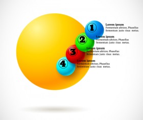 3D colored balls with numbered infographics vector 04