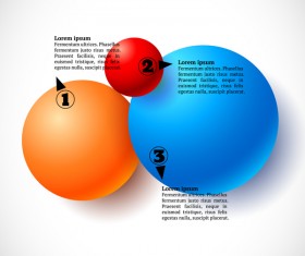 3D colored balls with numbered infographics vector 05