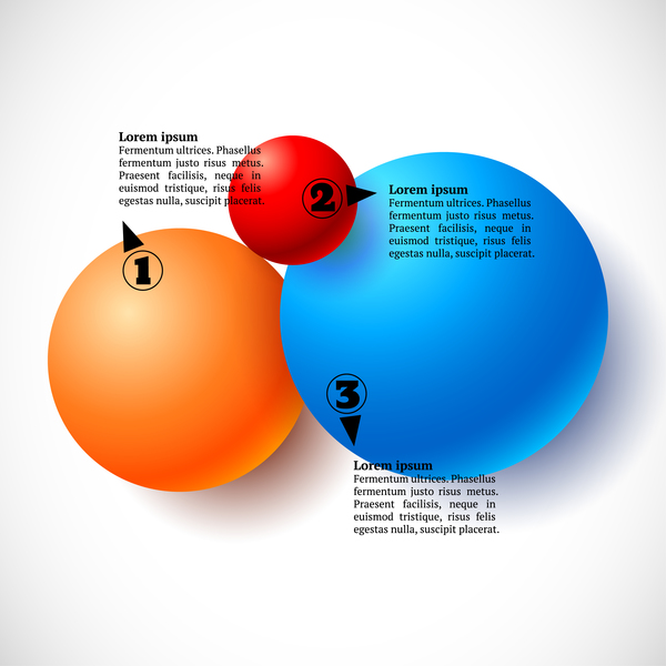 3D colored balls with numbered infographics vector 05