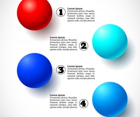 3D colored balls with numbered infographics vector 07