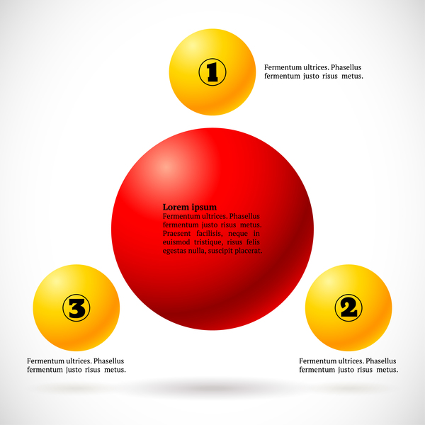 3D colored balls with numbered infographics vector 08