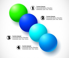 3D colored balls with numbered infographics vector 09