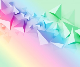 3D triangle with abstract background vector 02