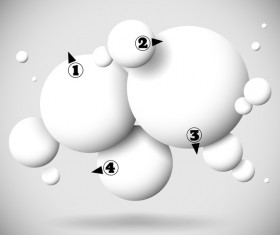 3D white balls with numbered vector 01