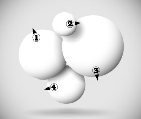 3D white balls with numbered vector 02