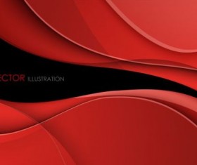 Abstract red waves with data stream concept vector background