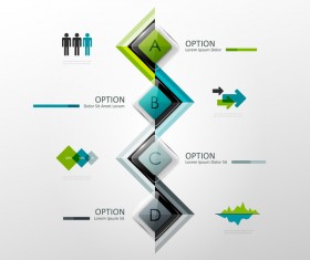 Alphabet option infographic vectors 03