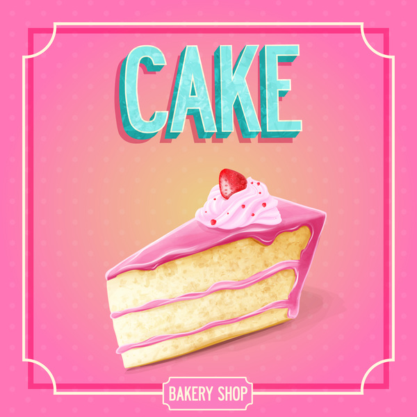 Bakery shop pink background vector 01